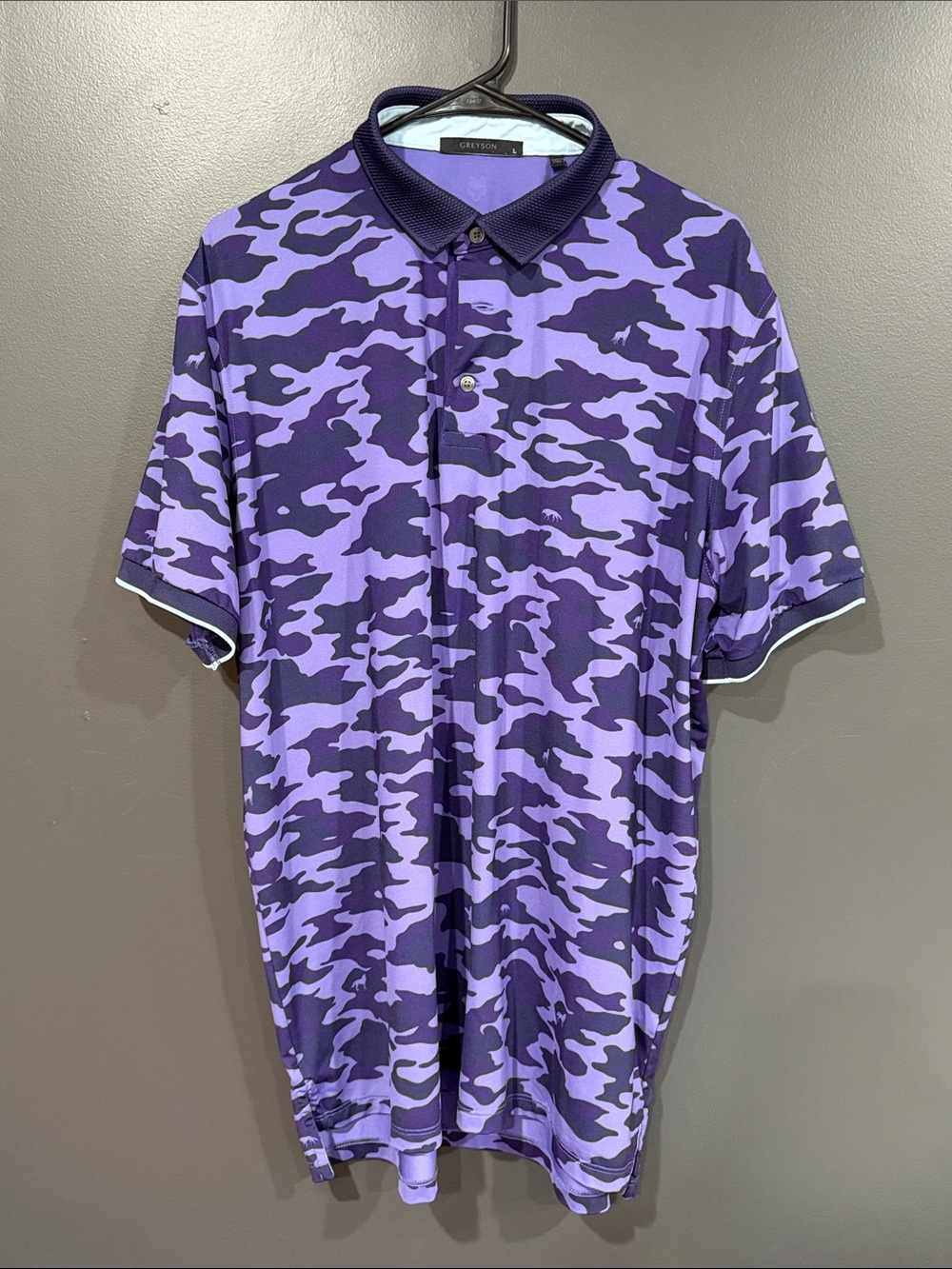Greyson Purple Camo Polo